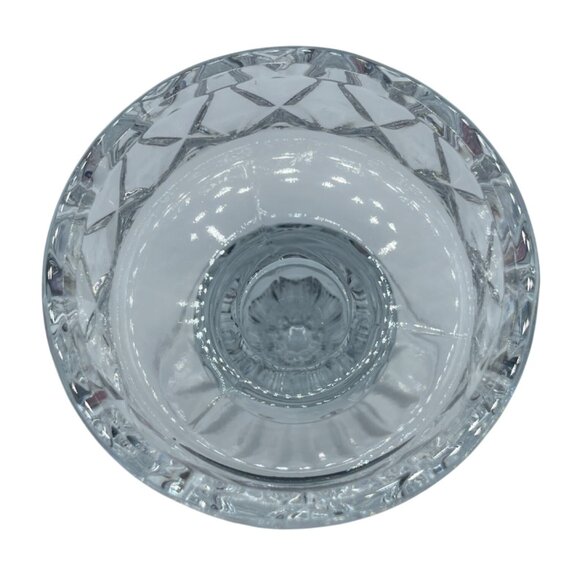 Block Crystal Taper Candle Holder Votive Clear Heavy 5.5" VTG - Picture 5 of 7